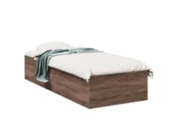 Estructura De Cama Madera De Ingeniería Roble Marrón 90x200 Cm