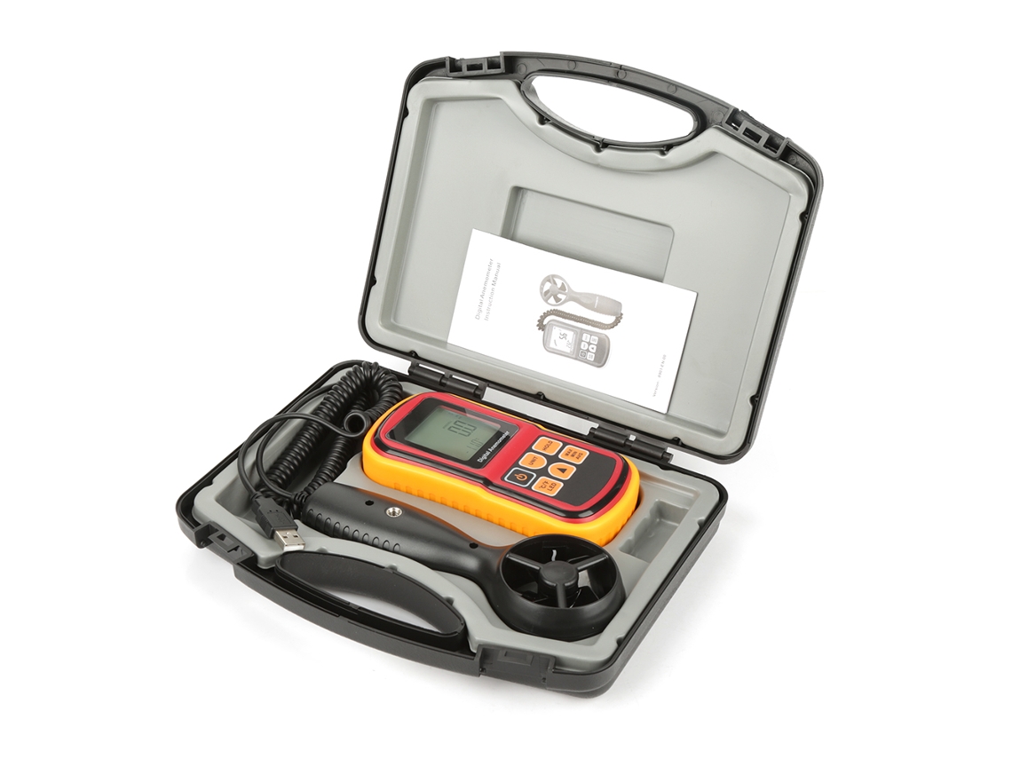Anemómetro Digital Portátil Lcd Gm8901 Con Medidor De Velocidad Del Viento Y Temperatura