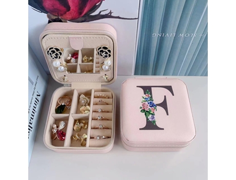 Caja de almacenamiento de joyas con espejo, joyero de madera de doble capa, caja de almacenamiento de pendientes HHZ