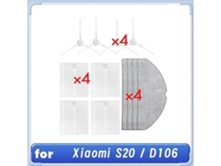 12 Pcs For S20 / D106 Robot Vacuum Cleaner Cleaning Kit Sweeper Accessories Main Side Brush Rag Fil