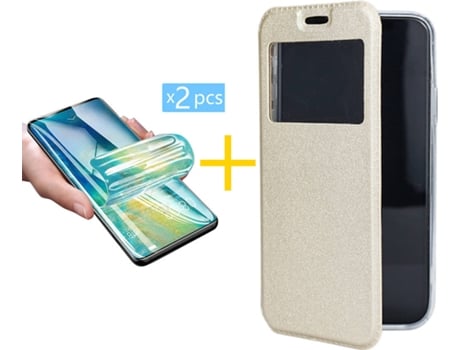 Carcasa + 2 Protectores de Pantalla para iPhone 11 Pro Max ACCETEL Dorado