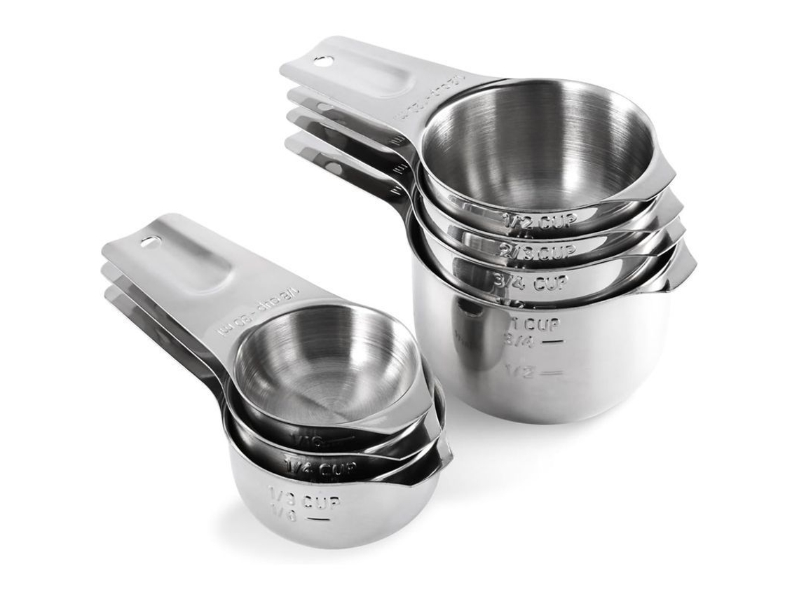 2026-set De 7 Medidores De Taza De Acero Inoxidable 18/8 Con Marcas Grabadas Para Cocina Y Repostería