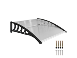 Toldo para puertas y ventanas de 103x96,5 cm con paneles de policarbonato y tira de aluminio. Transparente PMM CAPITALI