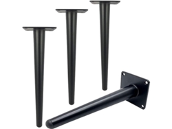 2026-4 Piezas Patas De Mesa De 30cm Para Muebles, Capacidad 800kg, Hierro Negro, Anti-deslizante, Fácil Instalación