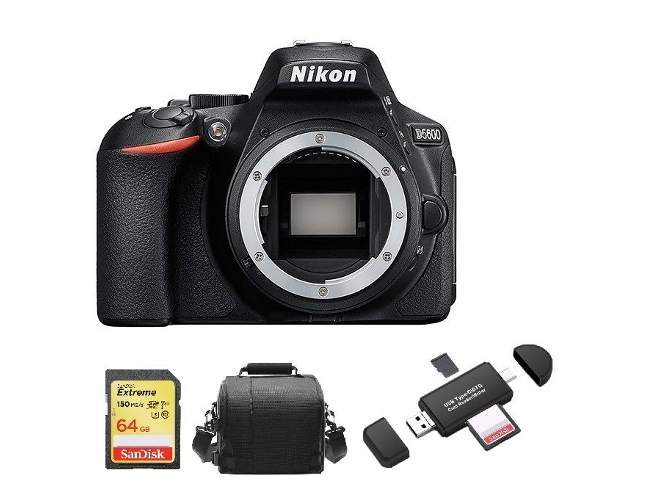 Kit Cámara Réflex NIKON D5600 + 64GB SD + Bolsa +Lector Tarjetas