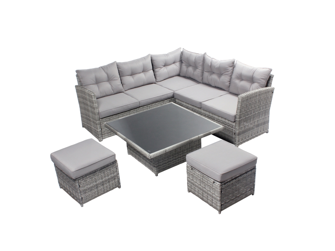 Conjunto de muebles de jardín 5 plazas gris VIANA CONCEPT U