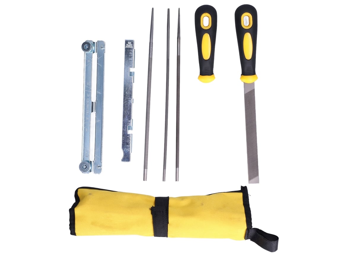 Kit Portátil Para Afilar Motosierras Con 3 Arandelas Redondas Y Placa De Afilado.