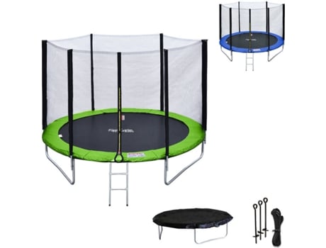 Cama Elástica HAPPY GARDEN Camberra Azul y Verde (245x55x209 cm)