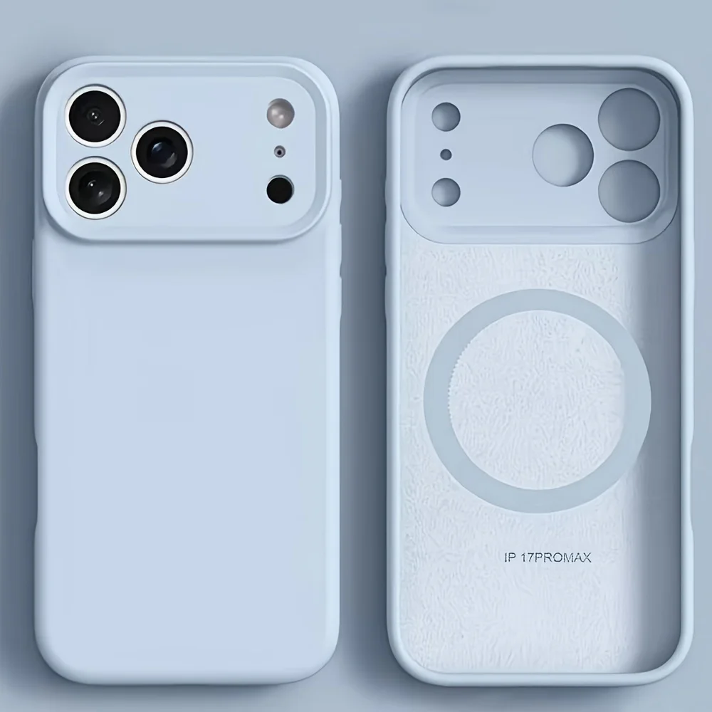 (iphone 16 Pro Max, Azul Cielo) Funda Magnética De Silicona Líquida Para Teléfono, Compatible Con Carga Inalámbrica Magsafe