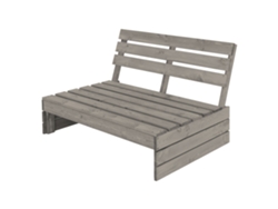 Banco de jardín mueble de madera gris con respaldo asiento para tres personas ML-DESIGN