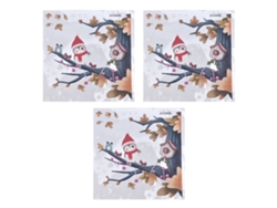 Pegatinas de búho navideño en rama Juv205-a (3 unidades)