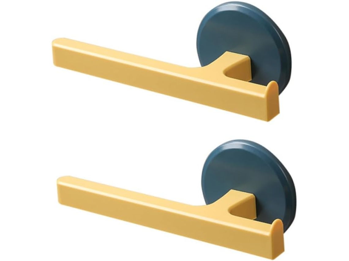 Toallero De Pared 2 Pzas En Abs Y Acrílico Azul, Montaje Que Ahorra Espacio Para Baño Cocina, Almacenamiento