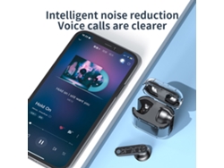Auriculares Bluetooth Inalámbricos Intrauditivos Con Cubierta Transparente, Auriculares Tws Color Rosa