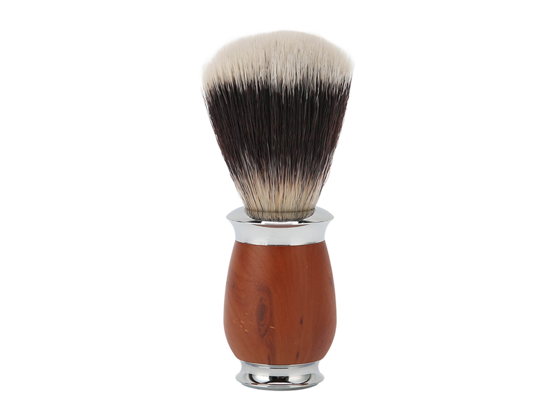 Pincel De Afeitar Para Hombre De Nylon Con Mango De Madera Ligero Y Suave Para Barba Cabello Salón Hogar