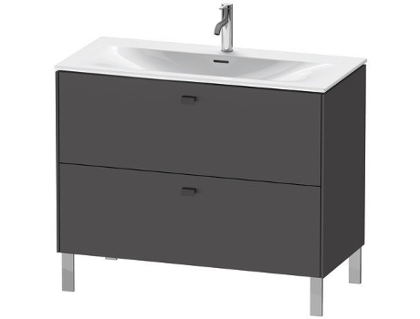 Pedestal de lavabo DURAVIT Brioso vertical 102,0 x 47,9 cm 2 cajones incl. recorte de sifón y delantal para lavabo Viu 234410