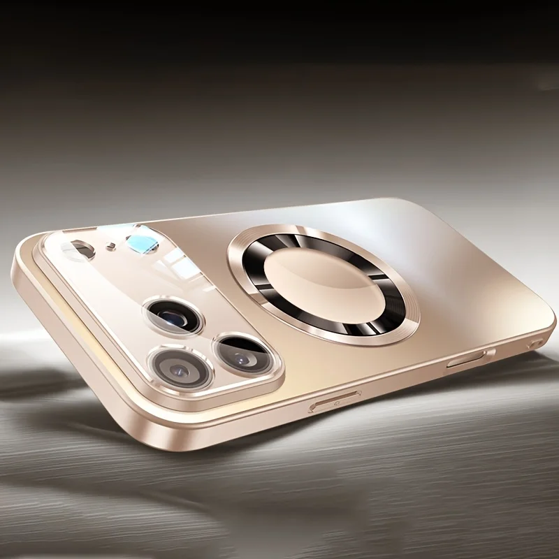 (iphone 15 Pro Max Gris) Funda Protectora Magnética De Carga Inalámbrica Magesafe, Diseño A Prueba De Golpes