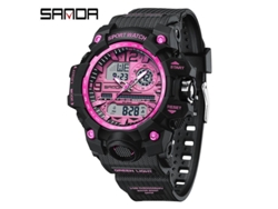 Reloj Deportivo Multifuncional, Moderno Y Elegante (negro/morado para Mujer) Con Acabado Luminoso.