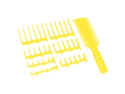 Set De Peines Para Corte De Pelo Profesional En Amarillo Con 7 Dientes De Peine Y Manual
