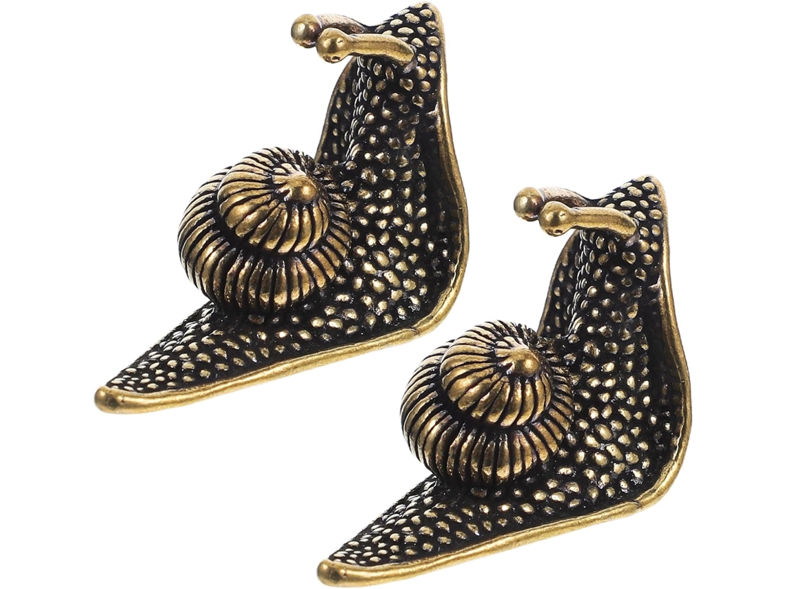 Adornos Multifuncionales Latón Forma Caracol 2 Piezas Estar Salón Diseño Elegante Estable Accesorios Seguros