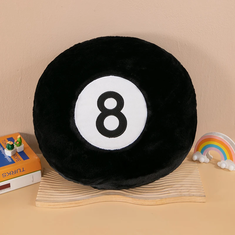 (negro, 33 Cm) Almohada De Peluche Snooker Black Diamond No. 8, Un Juguete De Peluche Creativo Y Divertido.