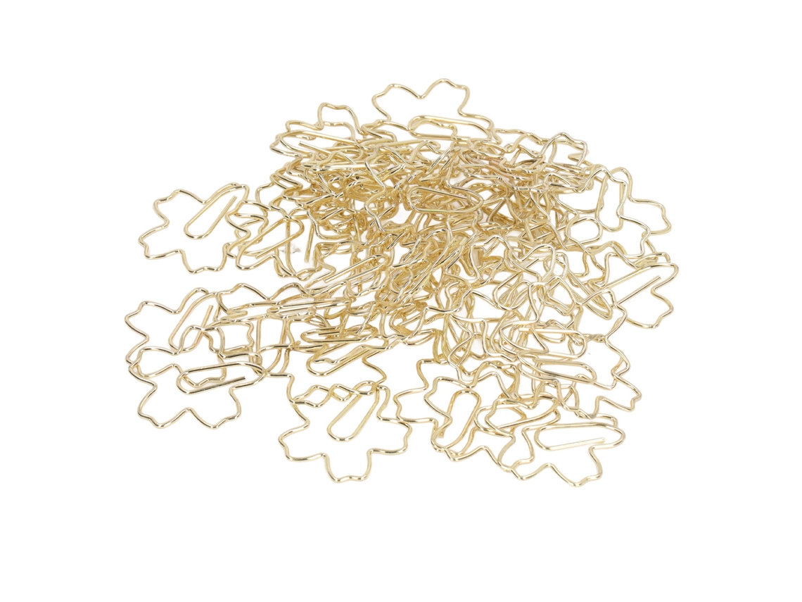 50 Clips De Papel Pequeños Dorados Con Forma De Sakura Bonitos Portátiles Para Oficina Y Decoración