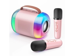 Mini máquina de karaoke para niños, altavoz Bluetooth portátil con 2 micrófonos inalámbricos, regalo para niñas, juguetes 4 5 Yizhood