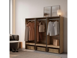 Vestidor abierto, 180x145x35 cm, Dormitorio, habitación, Armario, perchero, Roble SKRAUT HOME