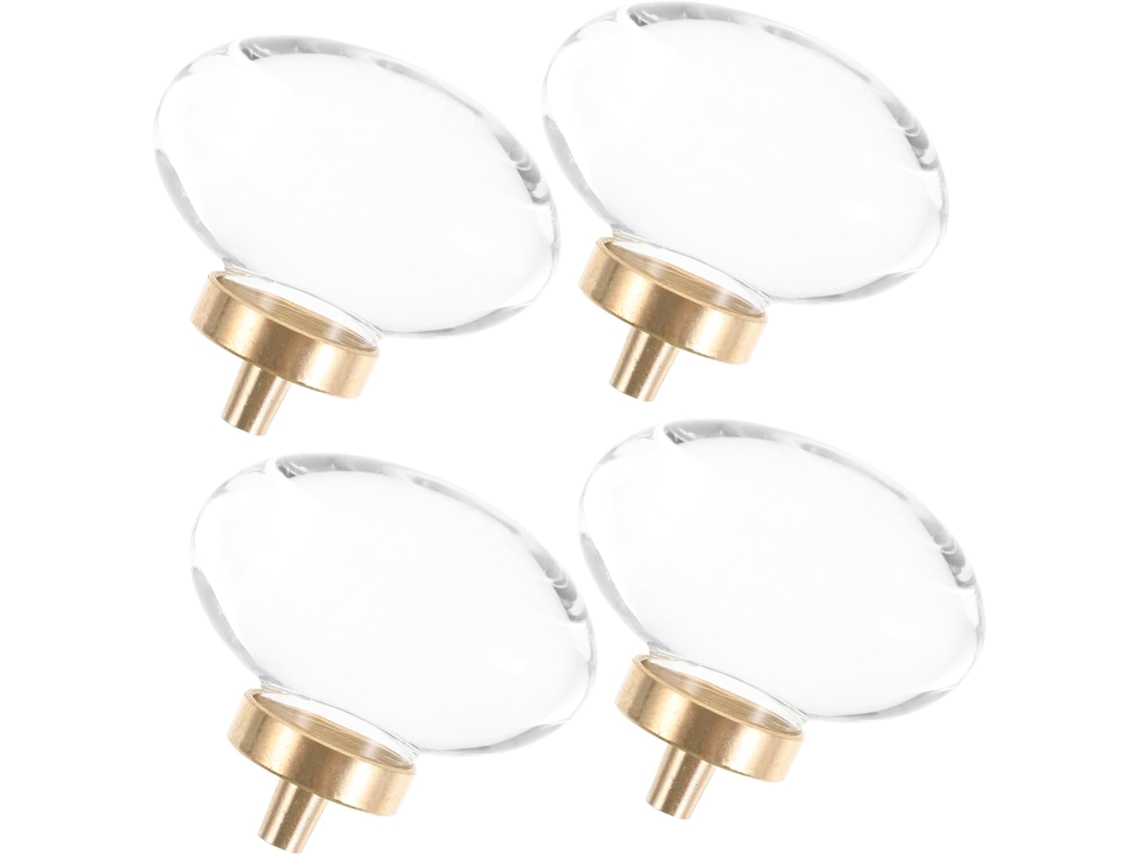 Juego De 4 Tiradores Decorativos De Cristal Para Cajones De Cómoda, Armario Y Ropero.