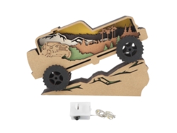 Un carrito de madera tallada con detalles delicados, una pieza decorativa para el hogar.
