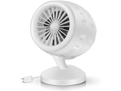 Ventilador de cuello USB recargable (sin marca) para uso manos libres y para refrescarse.