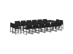 Maison Exclusive - Set De Muebles Jardín 17 Pzas Con Cojines Ratán Sintético Negro