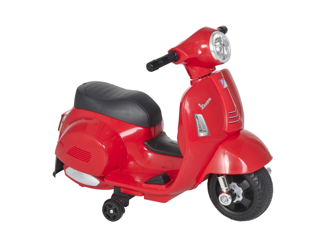 Moto Eléctrica Infantil De 6v, 4 Ruedas, Faro Y Bocina, Para Niños De 18 A 36 Meses, Color Rojo.