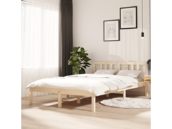 Estructura De Cama Sin Colchón Madera Maciza 120x200 Cm