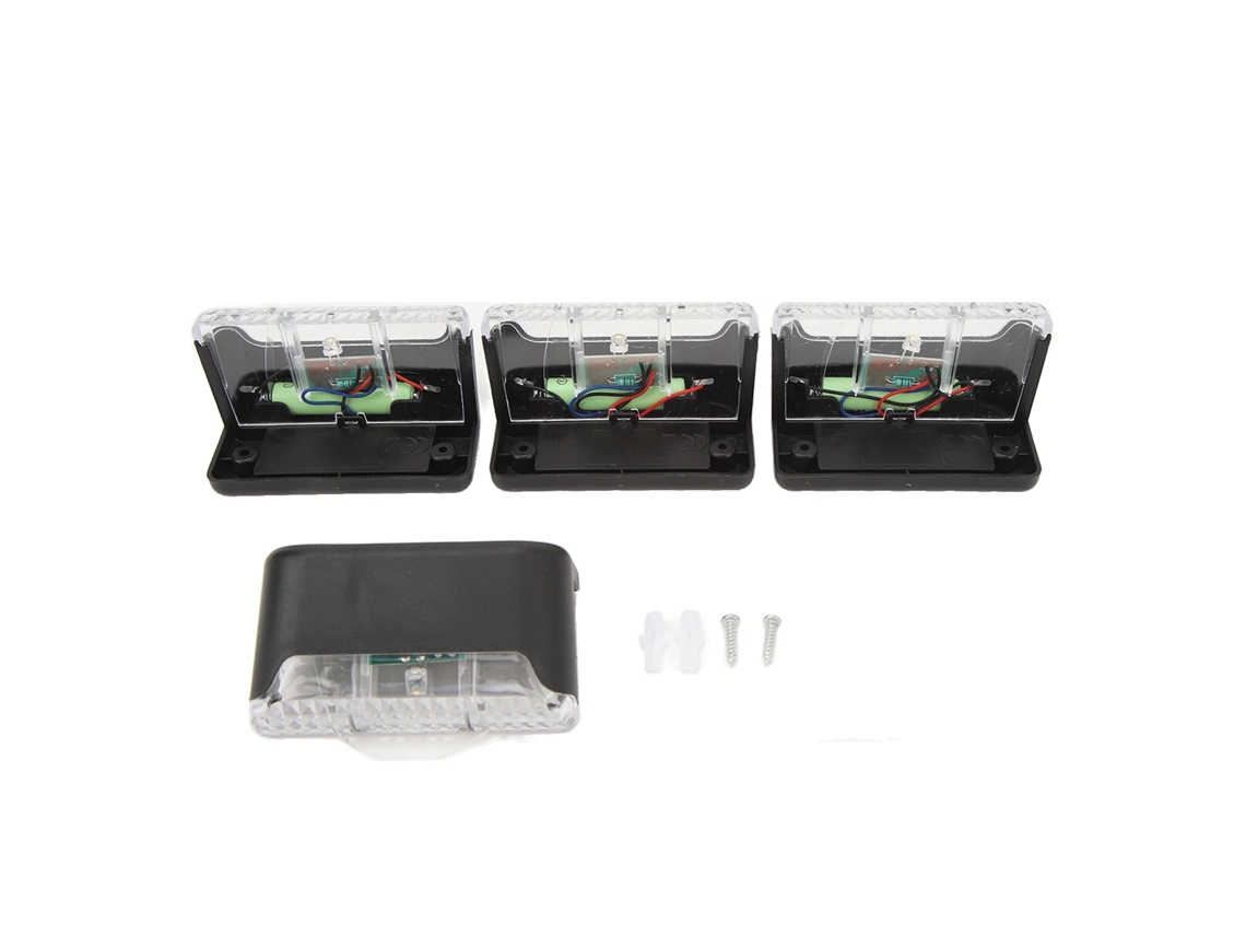 2026-4 Piezas Luces Para Escaleras Exteriores Solares 600mah Con Caja Negra Luz Caliente Para Jardín Terraza Y Escaleras