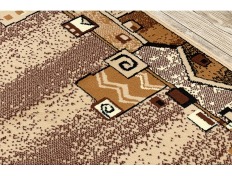 Alfombra de Pasillo DYWANY LUSZCZOW Bcf Szlaczek (60 x 1050 cm - Polipropileno - Beige)