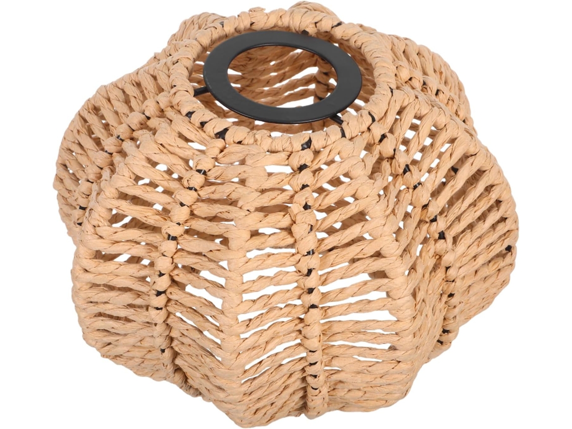 Lámpara rústica bohemia hecha a mano con forma de calabaza tejida para iluminación interior. SFUSHOS
