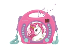 Instrumento Musical LEXIBOOK Unicorn Cd Player con 2 Micrófonos Integrados Función Programación Auriculares Jack Azul/Rosa Rcdk100Uni (Edad Mínima Recomendada: 3 años)