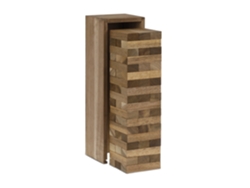 Torre Instável Relaxdays, 54 Peças, Com Caixa De Madeira, Jogo Para Crianças E Adultos, Hbt: 29 X 9,5 X 8,5 Cm, Natural