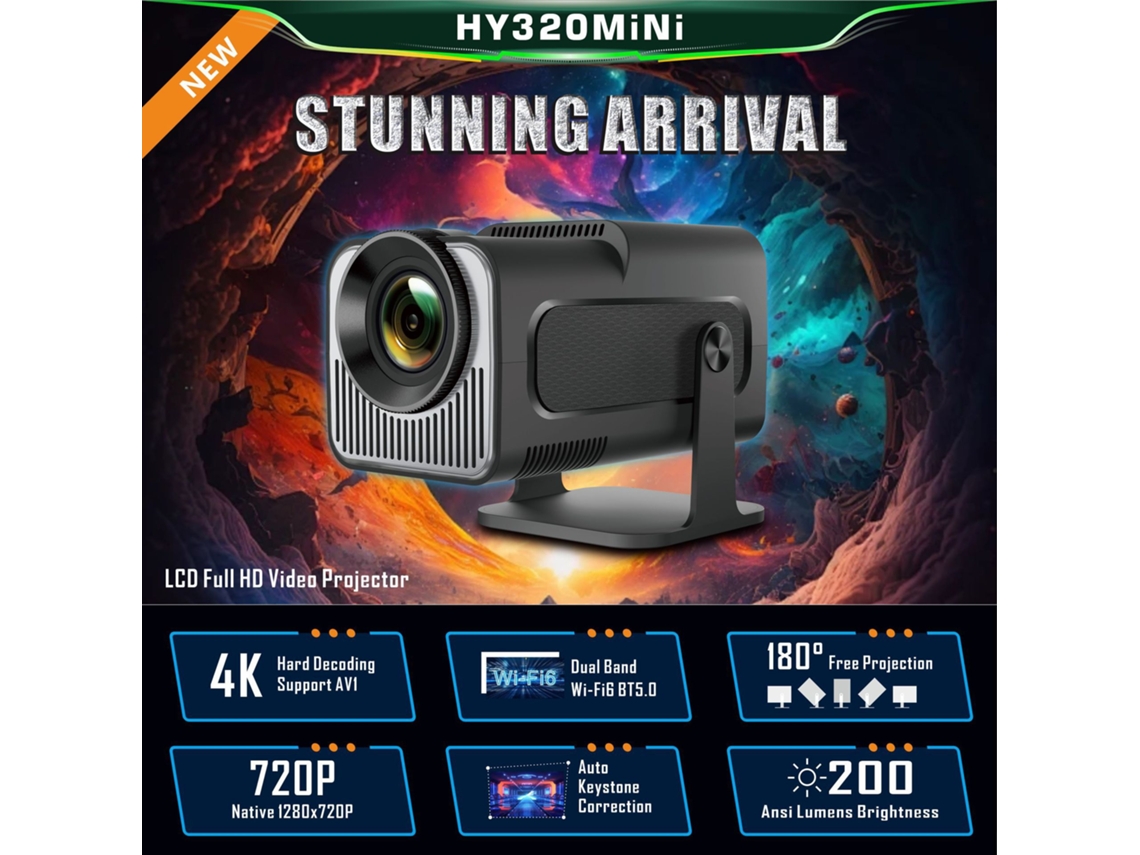 Mini Proyector 4k (soportado), Android 11.0, Wifi 6, Bt 5.2, 200 Ansi, Full Hd – Cine En Casa