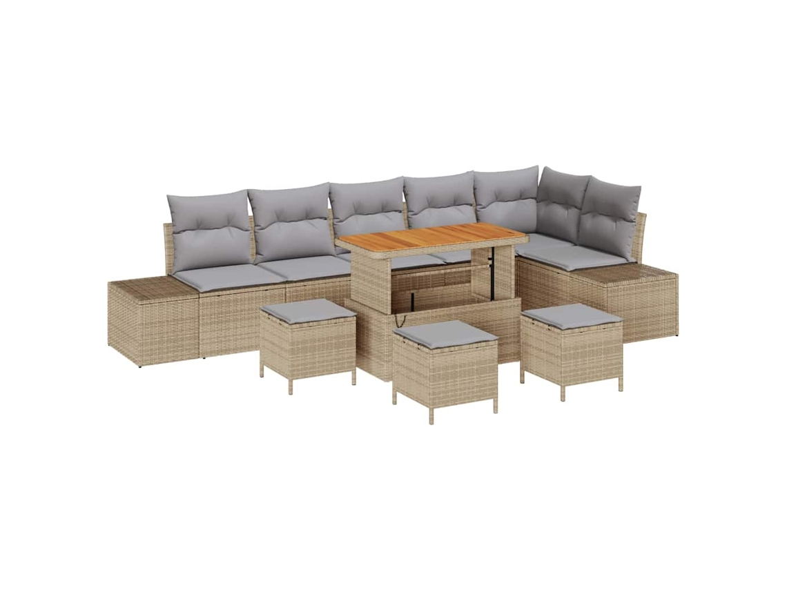 Maison Exclusive - Conjunto De Sofás De Jardín Con Cojín 10 Pcs Beige Poliratán