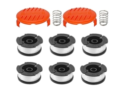 Bobina Black+decker A6481 + 6 Hileras Compatible Con Cortacésped Reflex 10m Con Tapa Y Resorte
