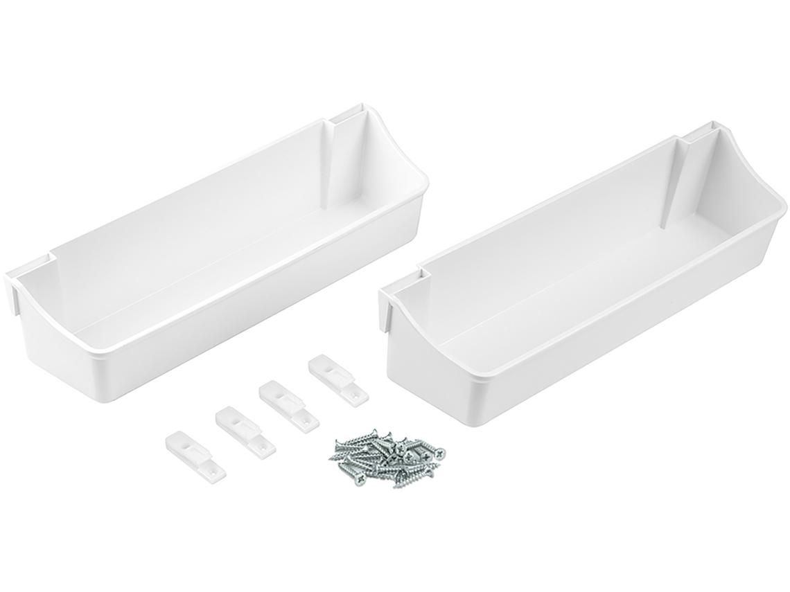 EMUCA Lote de 2 Estantes Auxiliares - Largo 350mm - Plástico - Blanco