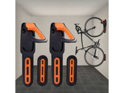 Portabicicletas de pared con revestimiento de goma para 2 bicicletas, ideal para interiores y exteriores.