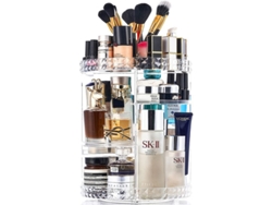 Organizador De Cosméticos Giratorio De 360° - Mediano Con Altura Ajustable Y Gran Capacidad Para Maquillaje Y Accesorios.