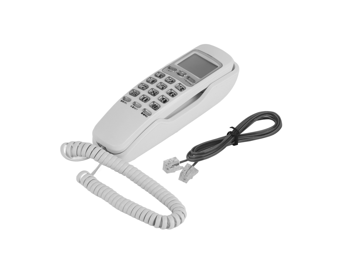 Teléfono Fijo De Pared Con Rellamada Mediante Un Botón, Búsqueda De Llamadas Y Protección Contra Rayos.