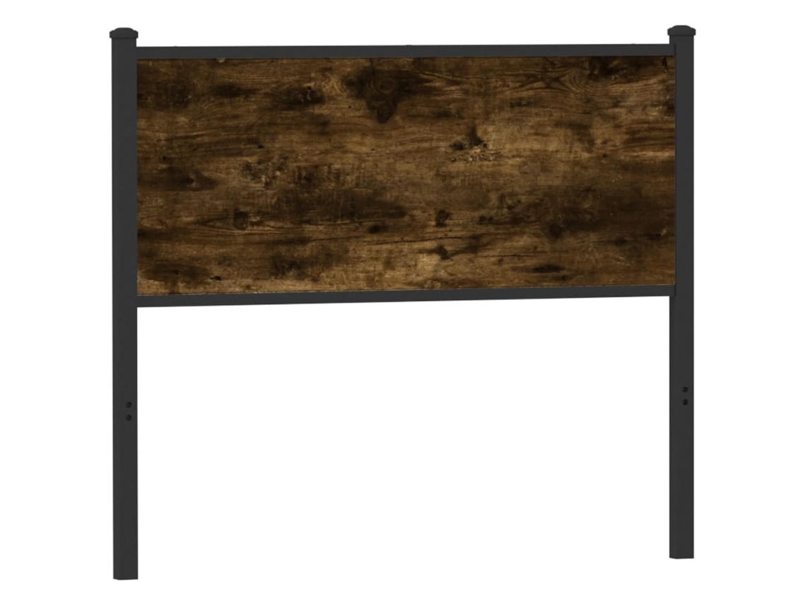 Cabecero De Madera De Ingeniería Y Acero Roble Ahumado 107 Cm