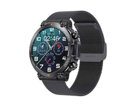 Smartwatch CHRONUS Militar con Pantalla grande HD de 1,39 '' Rastreador de Fitness Compatible con iPhone (Negro)