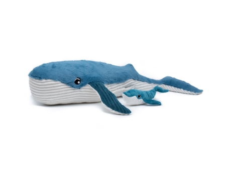 Peluche LES DÉGLINGOS Mamá Ballena Gigante Y Su Bebé Azul (70 cm)