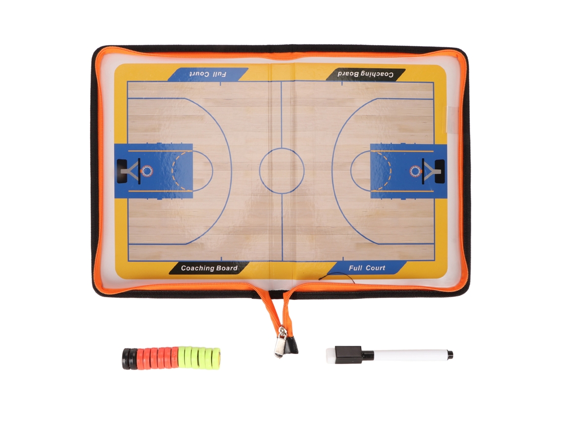 2026-tablero Magnético De Estrategia Para Entrenadores De Baloncesto Con Clipboard, Magnetos Y Bolígrafo De Cuero Con Cremallera