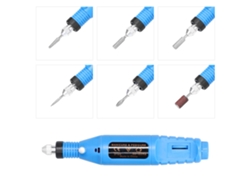 Mini Taladro Eléctrico Usb Con 6 Cabezales De Lijado, Velocidad Ajustable De 3000 A 20000 Rpm Para La Eliminación De Gel De Uñas.